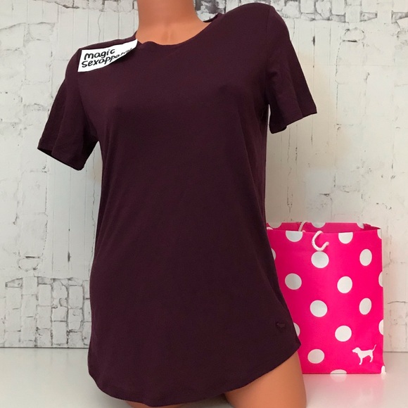 PINK Victoria's Secret Other - SALE🎉VS PINK S M L T-SHIRT LOGO BURGUNDY MAROON